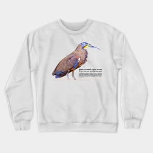 Bare-throated tiger heron tropical bird black text Crewneck Sweatshirt